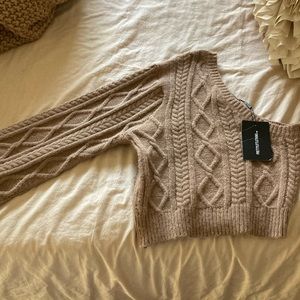 Brand new one shoulder knit sweater